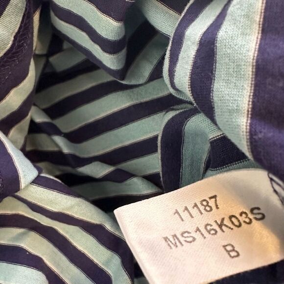 Peter Millar Sky Blue / Navy Striped Short Sleeve Crown Golf Polo Size Large - Picture 5 of 8